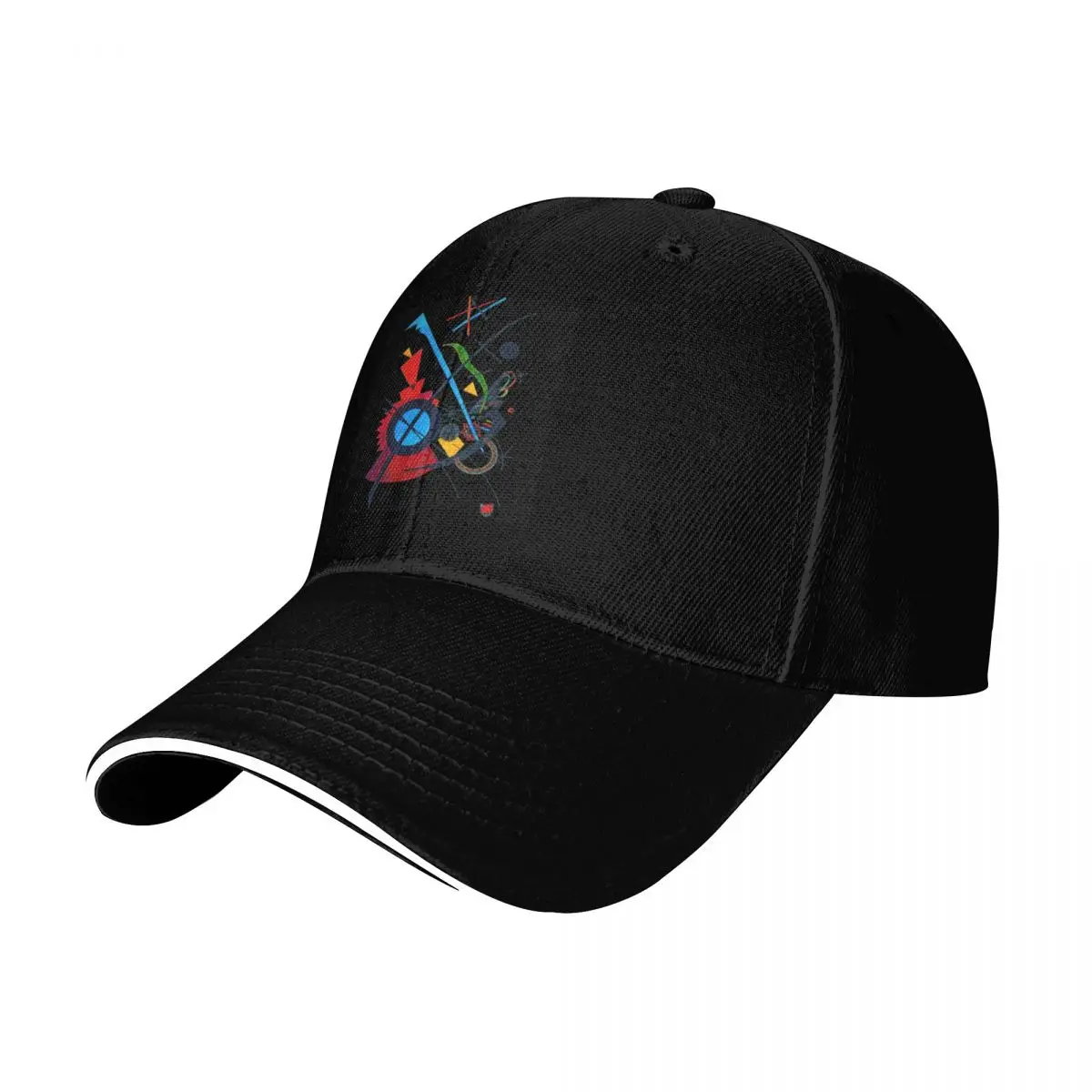 KANDINSKY HD - Violet Art in Pink Baseball Cap Quick Dry Performance Cotton Twill Breathable Contrast Two Tone Brim