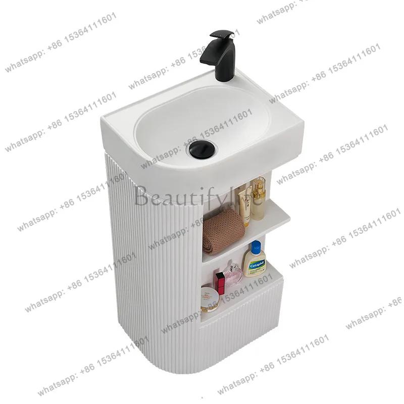 Porcelain generation artificial stone bathroom pillar basin sink floor-to-ceiling vertical wash basin