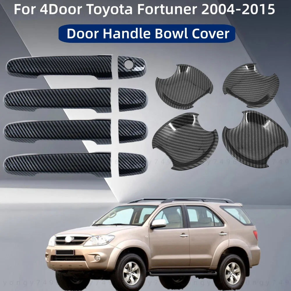 

Аксессуары для модификации автомобиля, накладка на дверную ручку, накладка в стиле карбона для 4 дверей Toyota Fortuner 2004 2005 2006 2007 2008-2015
