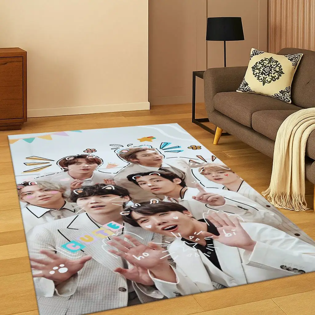 Kpop Star B-BTS Kim JIN SUGA V السجاد البساط لغرفة النوم غرفة المعيشة أريكة المنزل ممسحة ديكور المنزل ، منطقة البساط سجادة أرضية غير قابلة للانزلاق هدية #5