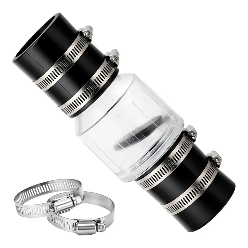VEHO-For Backflow Prevention, Silent Sump Pump Check Valve 1-1/2 Inch, Spring-Loaded Quiet Valve Clear Body