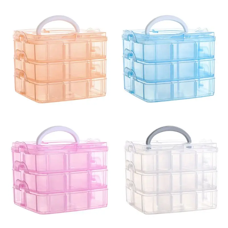 

Storage Container for Bead Rings Jewelry Display Removable Gird Gift