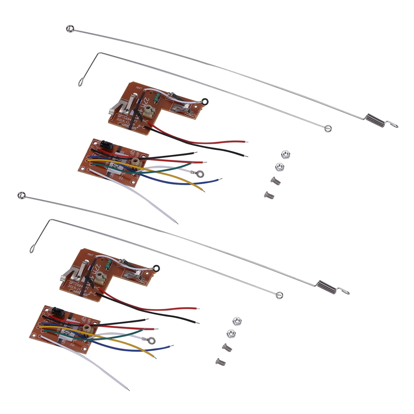 2 Set 4CH 40MHZ Remote Transmitter & Receiver Board with Antenna for DIY RC Car Robot Remote Control Toy Parts