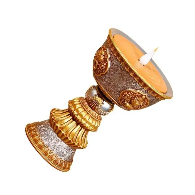 G6KF LED الراتنج مصباح التبت الزبدة الإلكترونية مصباح البوذية الجدول محور ديكور