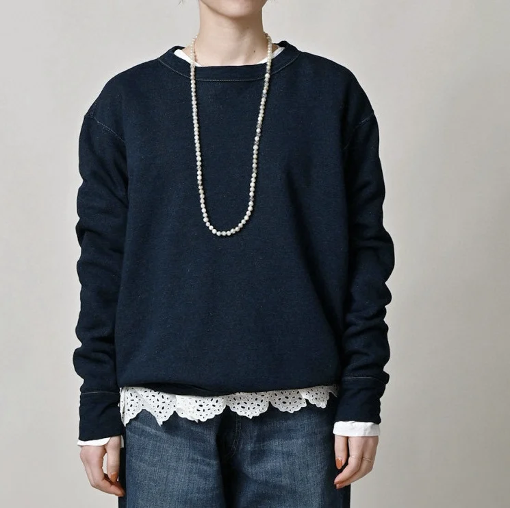 Casual Versatile Long Sleeve Sweatshirt Women's Style Spring 2026 Japanese Style Loop Cotton Comfortable Fit round Neck Pullover