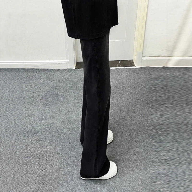 

American High Street Straight Leg Slimming Jeans Men's Casual Pants Retro Vibe Low Waist Dstring All Seasons Slim Fit