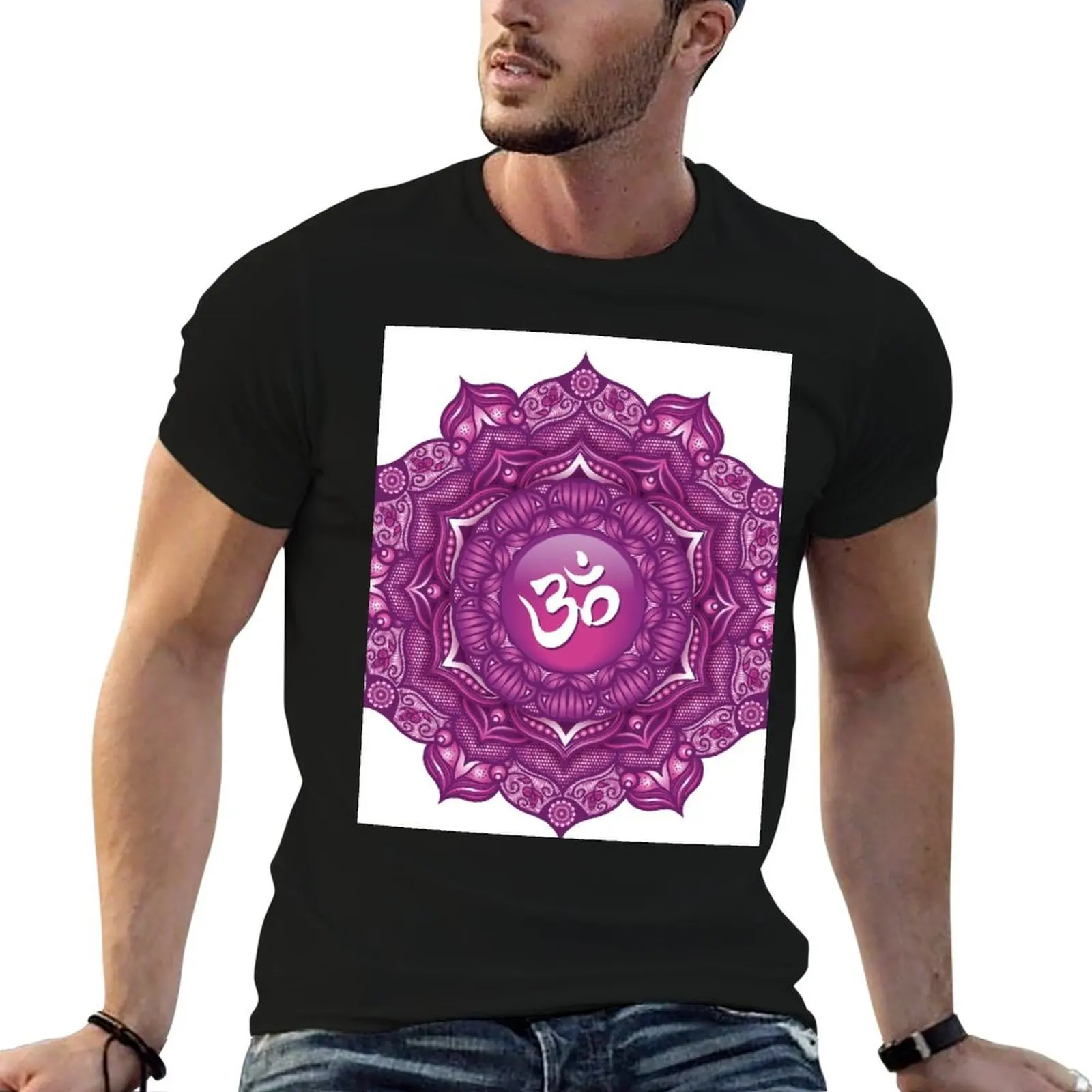 Crown Chakra Mandala - 02 OWBG T-Shirt clothes oversized graphic tee Luxury man anime figures oversized t shirt men