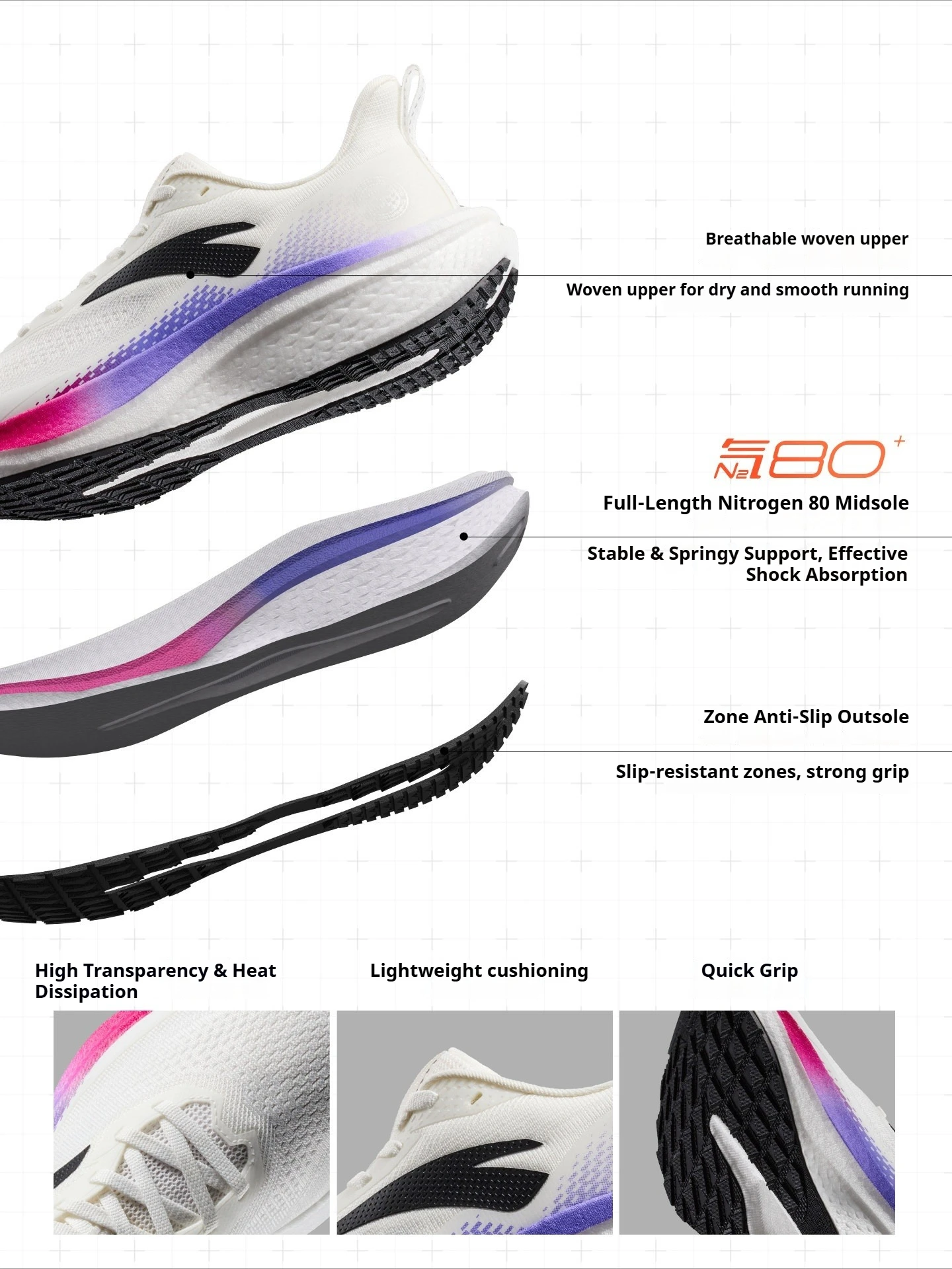 ANTA Mach 6 SE Shock Absorption Racing Training Running Shoes Men's Autumn Lightweight Breathable Professional Running Shoes
