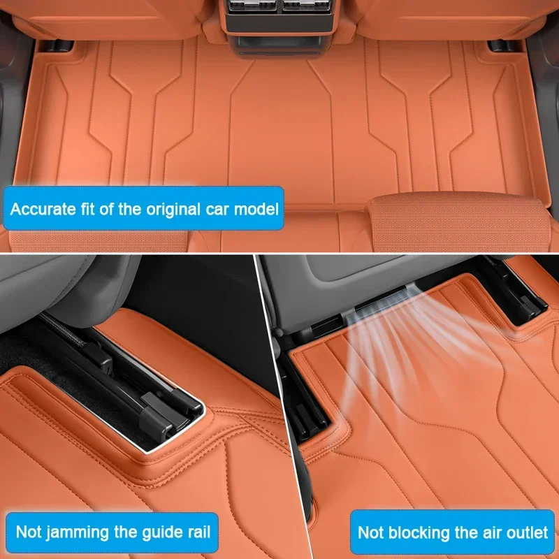 Custom Nappa Leather For LI AUTO L6 2025-Present Anti-Slip Car Foot Protect Mat Auto Luxury Waterproof Floor Pad Accessory view 4