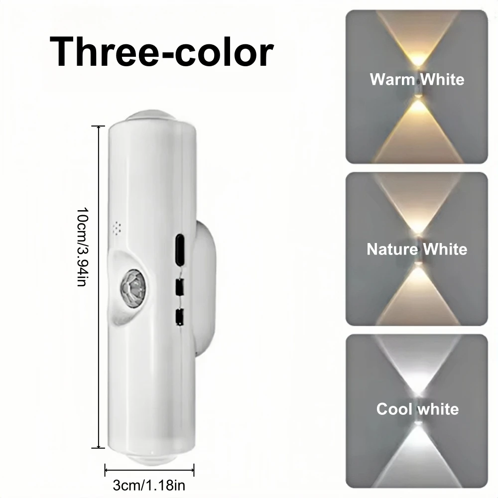 

Светодиодный ночник RGB, лампа заката, беспроводной настенный светильник с датчиком движения, магнитная перезаряжаемая лампа для лестничного шкафа, декора комнаты в прихожей