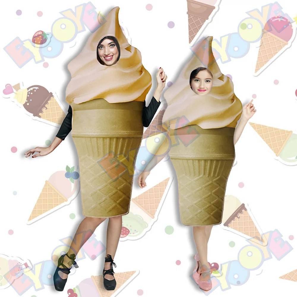 Grappige volwassenen en kinderen IJs- en ijslollykostuums Schoolthema Evenementoptredens Voedselfeestrekwisieten