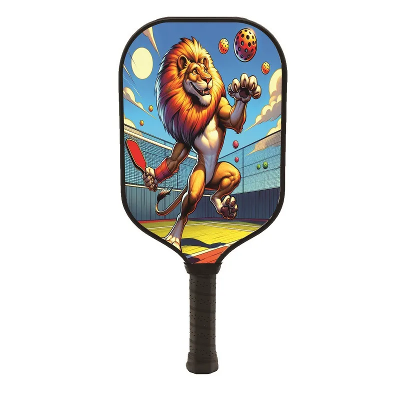 Pickleball Paddles Set Com Padrão Dos Desenhos Animados, Glassfiber, Versão Atualizada, 1 Raquetes, 1 Bolas, 1 Saco De Bola, Esportes Ao Ar Livre, Paddle Set