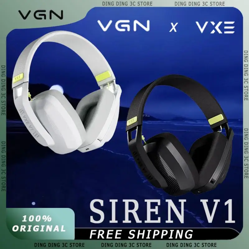 VGN VXE Siren V1 Wireless Headphone with Mic Dual Mode FPS Low Latency Long Endurance Lightweight Custom Gaming Music Earphones