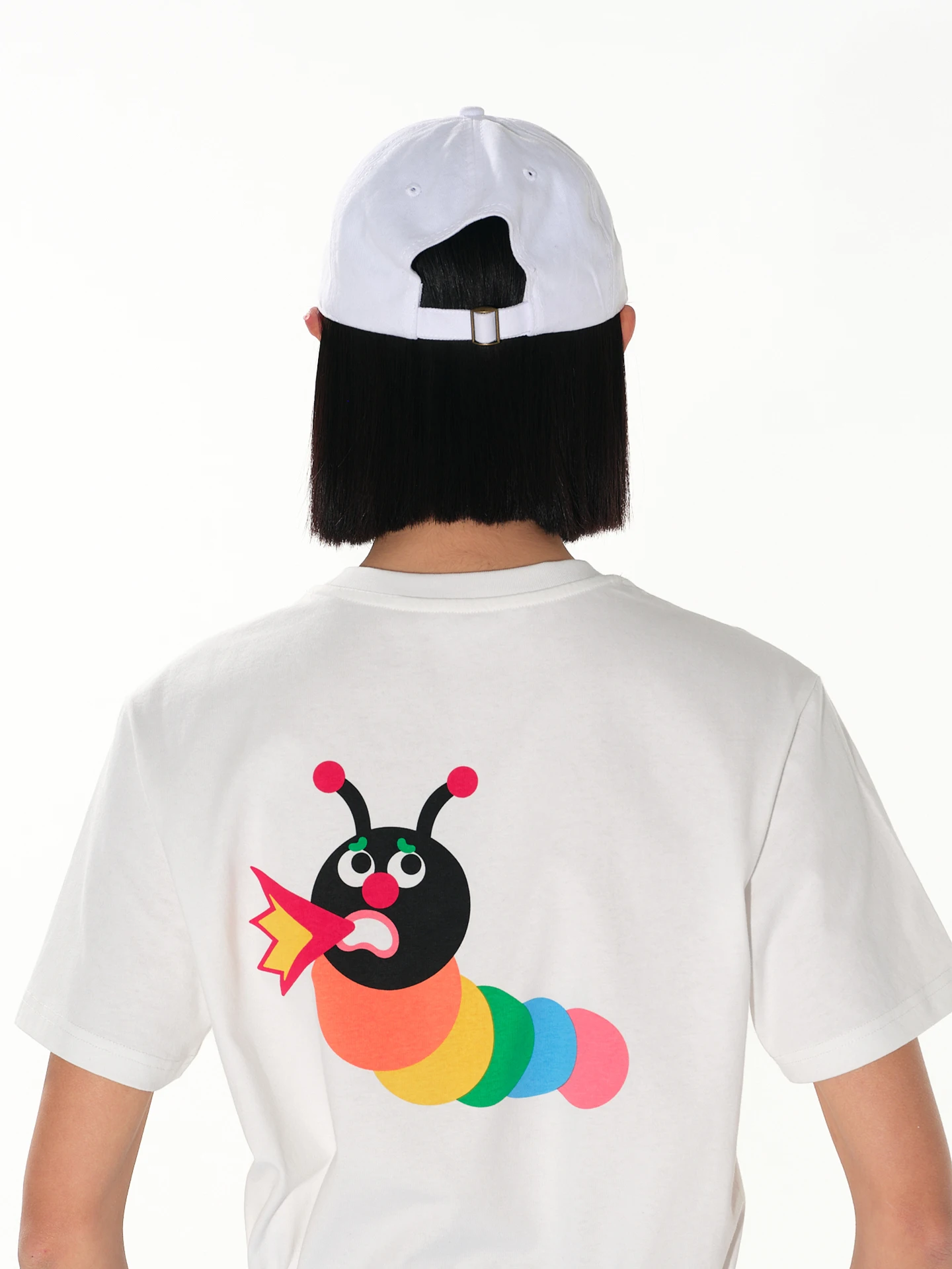 

White Spicy Theme "Blazing Bugs" Printed T-Shirt Women's Summer Fit Cotton Short Sleeve round Neck Casual Top by Studio1till8