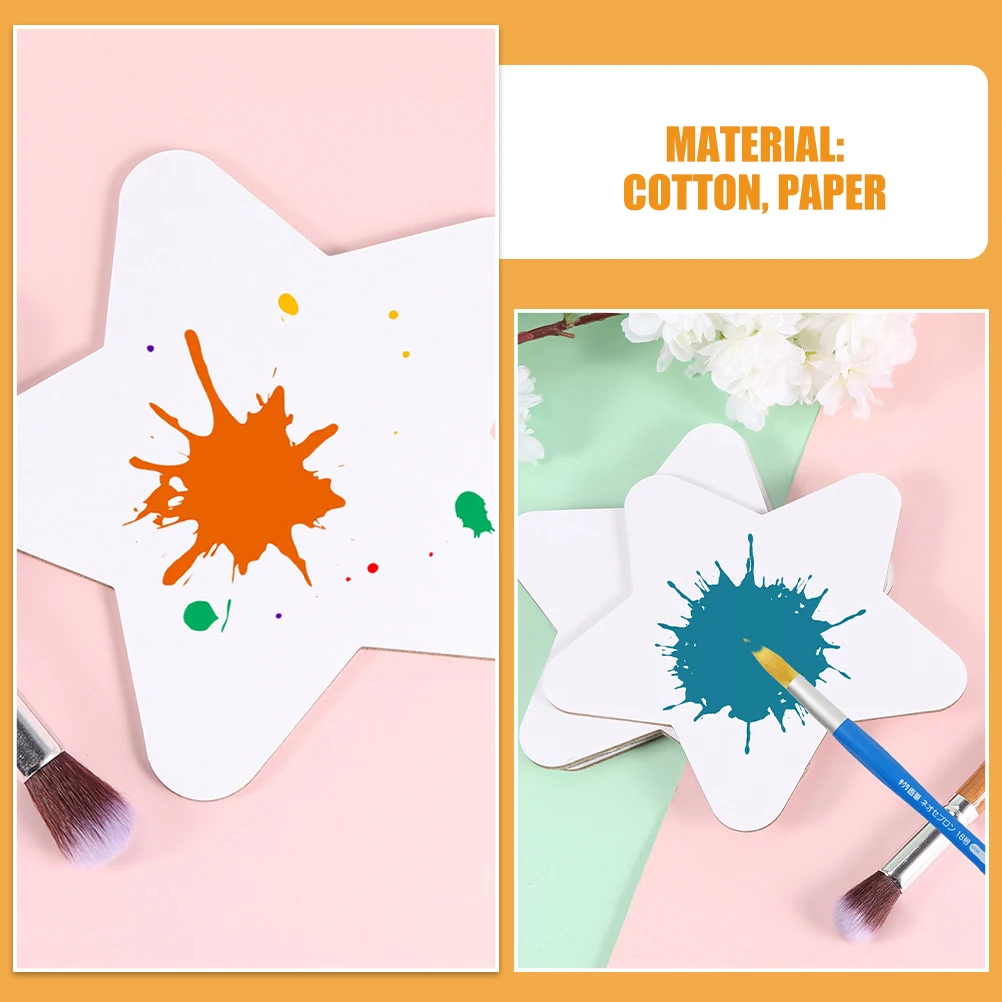 4 قطع من لوحات قماش القطنية على شكل نجمة لوحات رسم صغيرة لمستلزمات فنية زيت الأكريليك مجموعة ديكور الهالوين #2