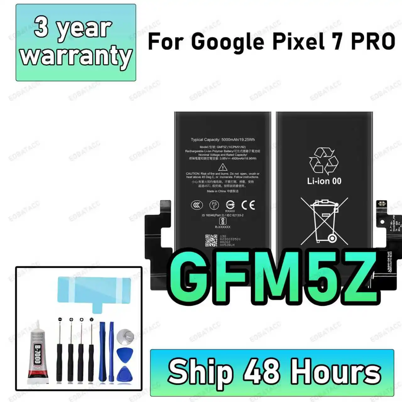 

100% Original Replacement Battery GMF5Z For HTC Google Pixel 7 pro Replacemen Battery Batteries+Free Tools