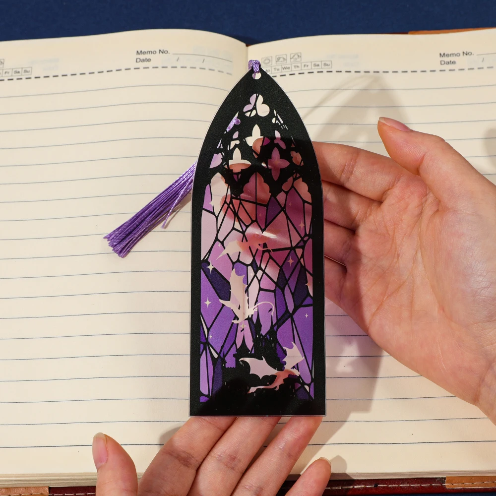 Fantasy Acotar Stained Glass Window Bookmark Fourth Wing Fantasy Novel Fan Book Accessory Spicy Bookmark for Women