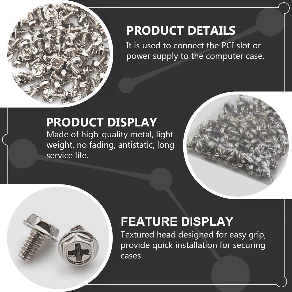 

100 PCS Power Supply Computer Case Screws Round Head Replacement Hot Dip Galvanized Diy Kit