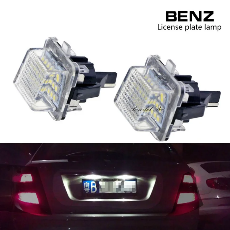 2 x Automobile CANBUS white LED license plate lamp for BenZ CL-Class C216 (CL550 CL600 CL63 CL65 AMG) S-Class W221 2007-12 cars