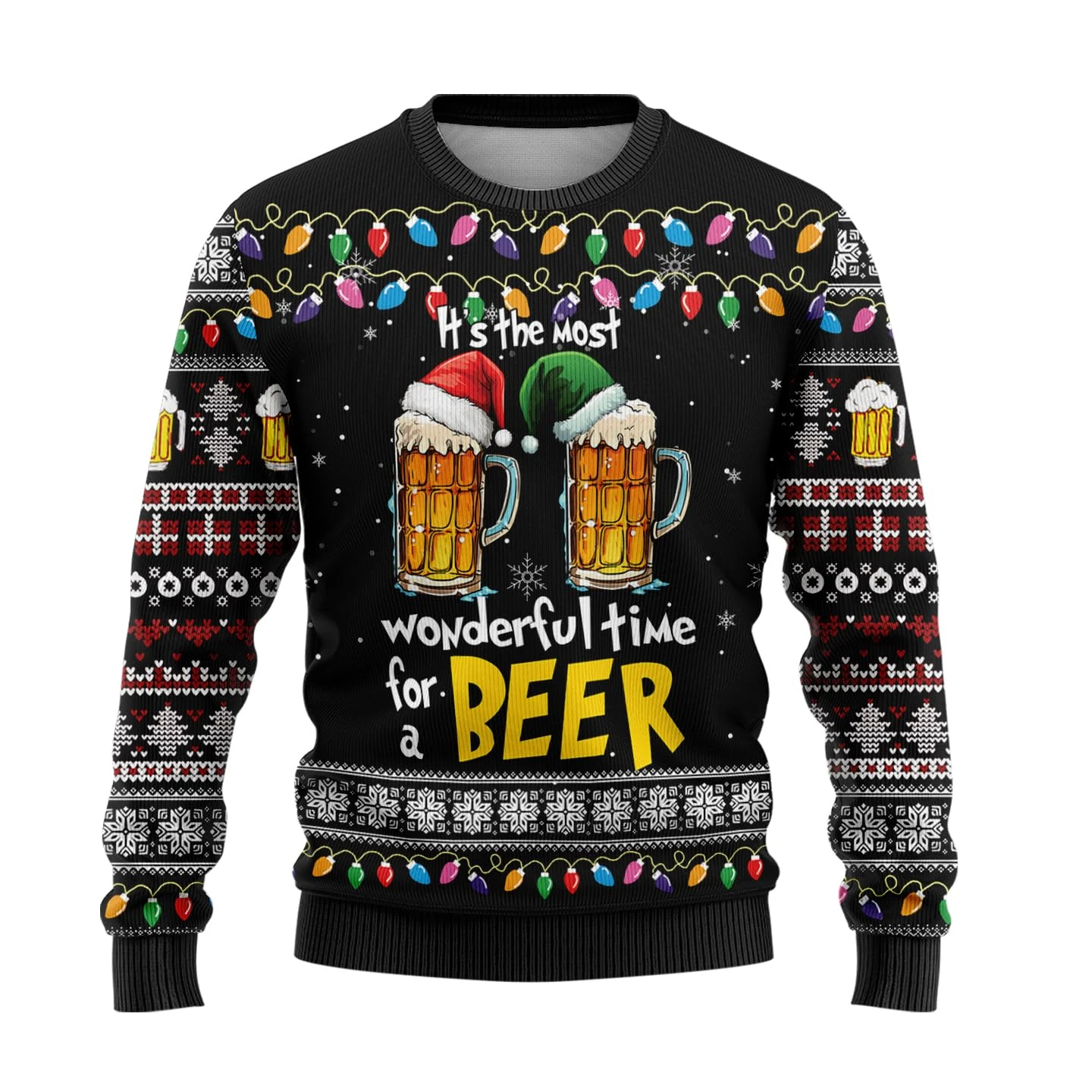 Divertente birra Babbo Natale grafico brutto maglione di Natale 2026 Beer Party maglioni unisex felpa felice regalo di capodanno pullover