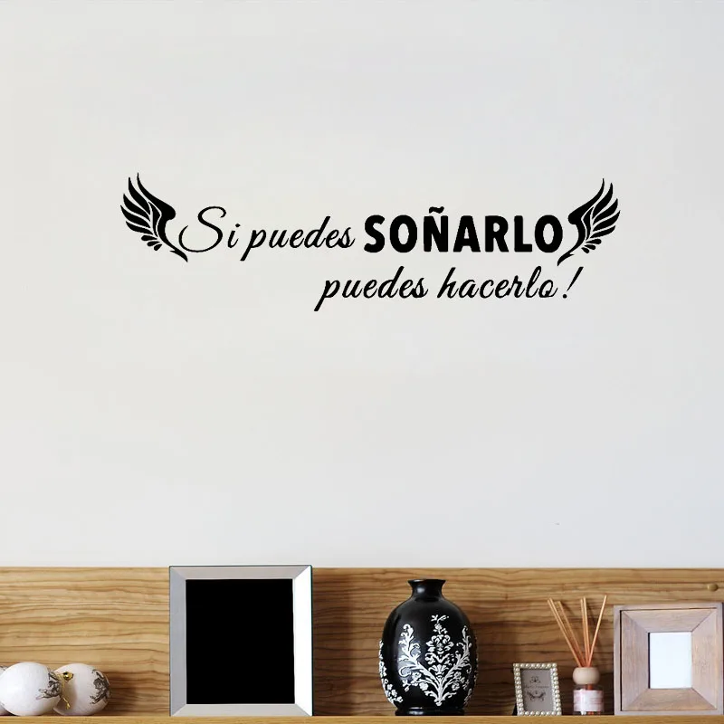 Spanish Quotes Wall Decals If You Can Dream It You Can Do It Motivational Sentences Wall Stickers Home Decor Bedroom Decoration
