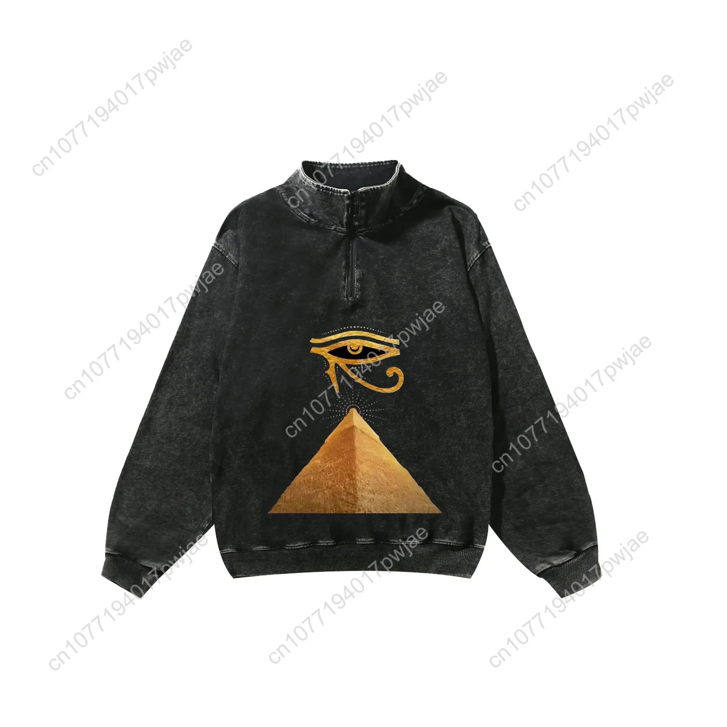 Horus Egyptian God Eye of Egypt Custom Retro Sweatshirt Mans Womans Half Zipper Vintage Sweat Shirt Photo Custom Made Tops