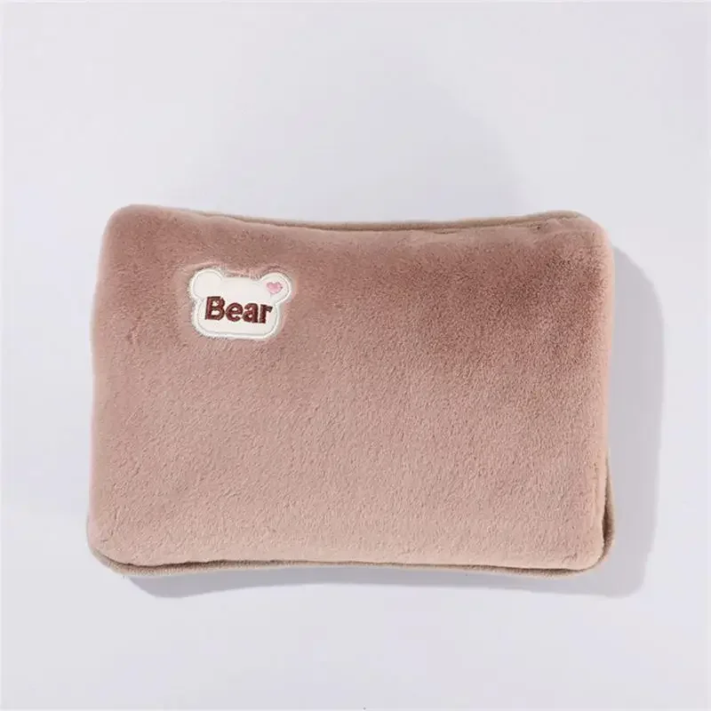 Plug Hand Warmer Heat Pack Cute Rechargeable Electric Hot Water Bag Safety Rabbit Fur Reusable Hot Water Bottle Handwarme