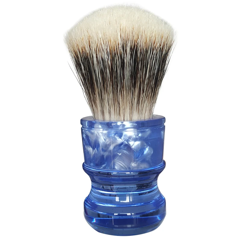 Dscosmetic Ice blue shaving brush Two band badger hair mixed boar bristle knots for man wet shave