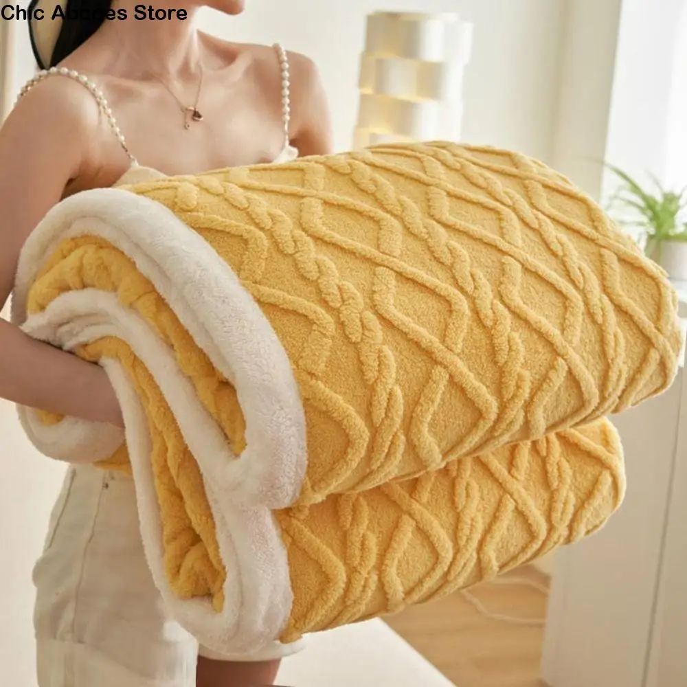 유럽 스타일 180*200cm 이중 레이어 플리스 담요 두꺼운 따뜻한 담요 부드러운 3D 자카드 플러시 담요 침실용