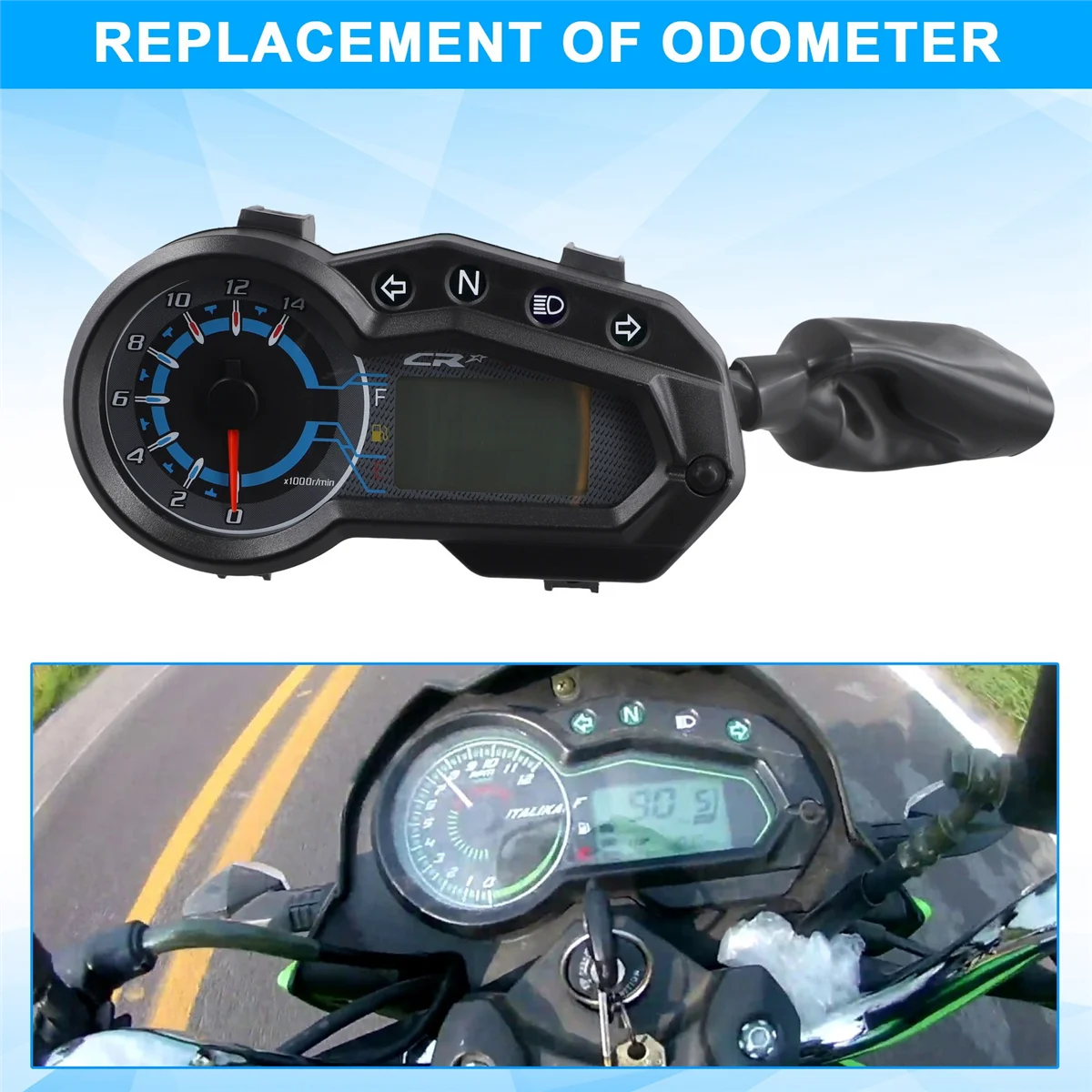 Baru LED Digital Speedometer sepeda motor multifungsi tahan air Moto Gauge untuk Italika 150z 150sz