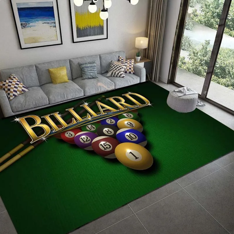 LARGE SIZE 3D Snooker Billiard Carpet Ball Sports Area Rug for Living Dining Room Bedroom Decor Floor Rug Bathroom Non-Slip Rugs