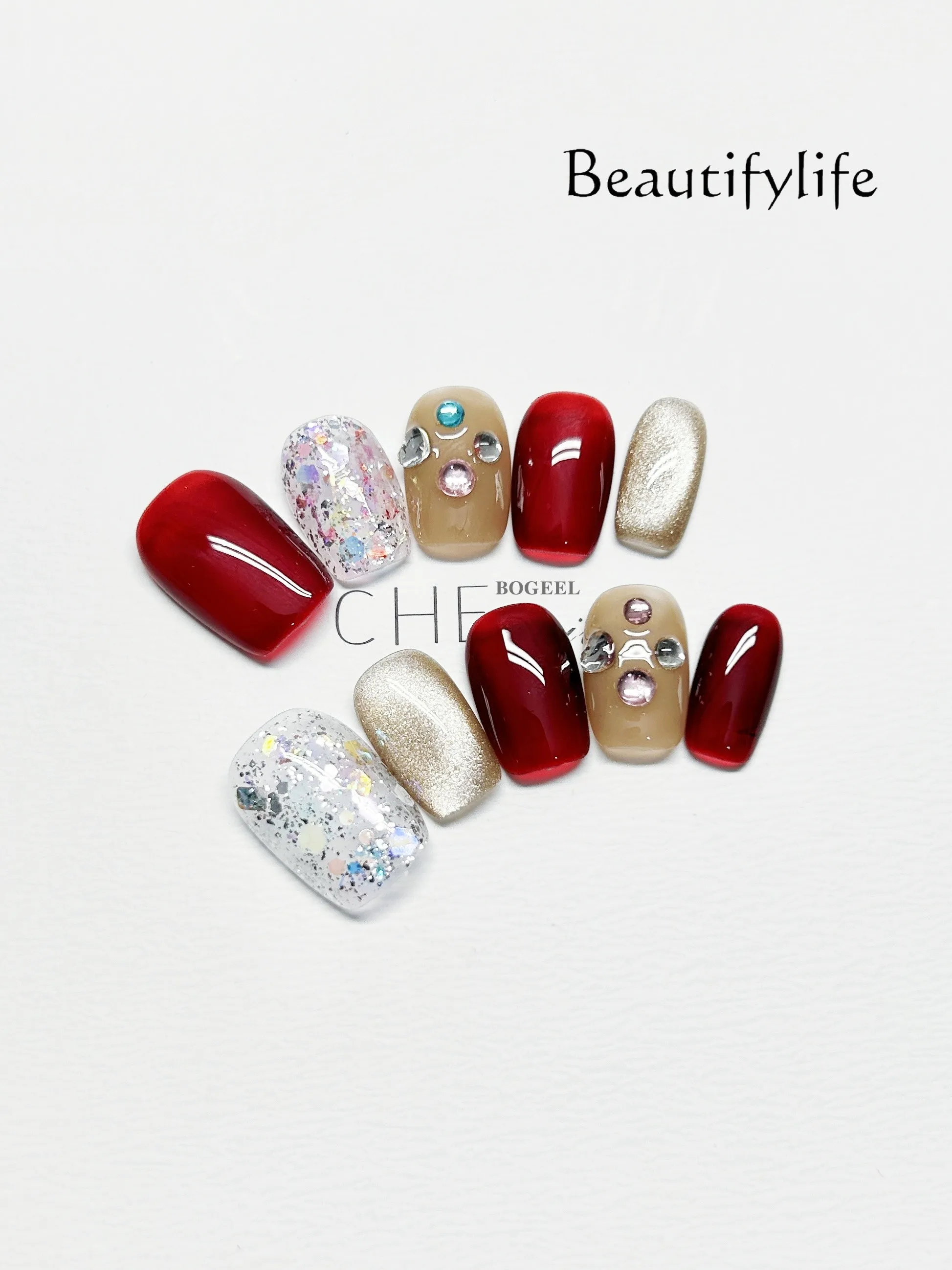

Purely hand-worn nail white contrasting color advanced sense nail patch