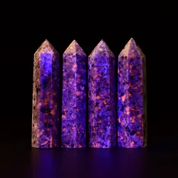 Natural Crystal Flame Stone Polished Crystal Point Healing Stone Tower Hexagonal Prisms Obelisk Wand Treatment Stone DIY Gift