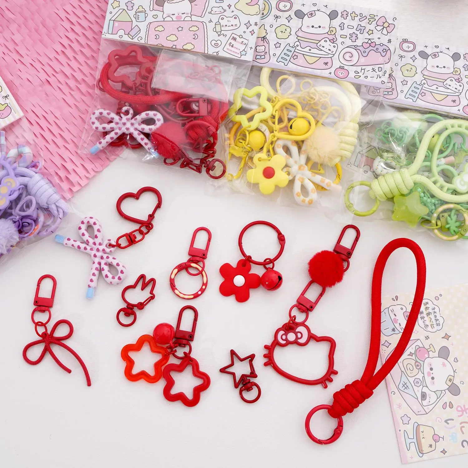 New Style 10Pcs/set Perler Beads Pendants Diy Keychain Material Kit For Jewelry DIY Handmade Making Bag Charms Accessories - view 4