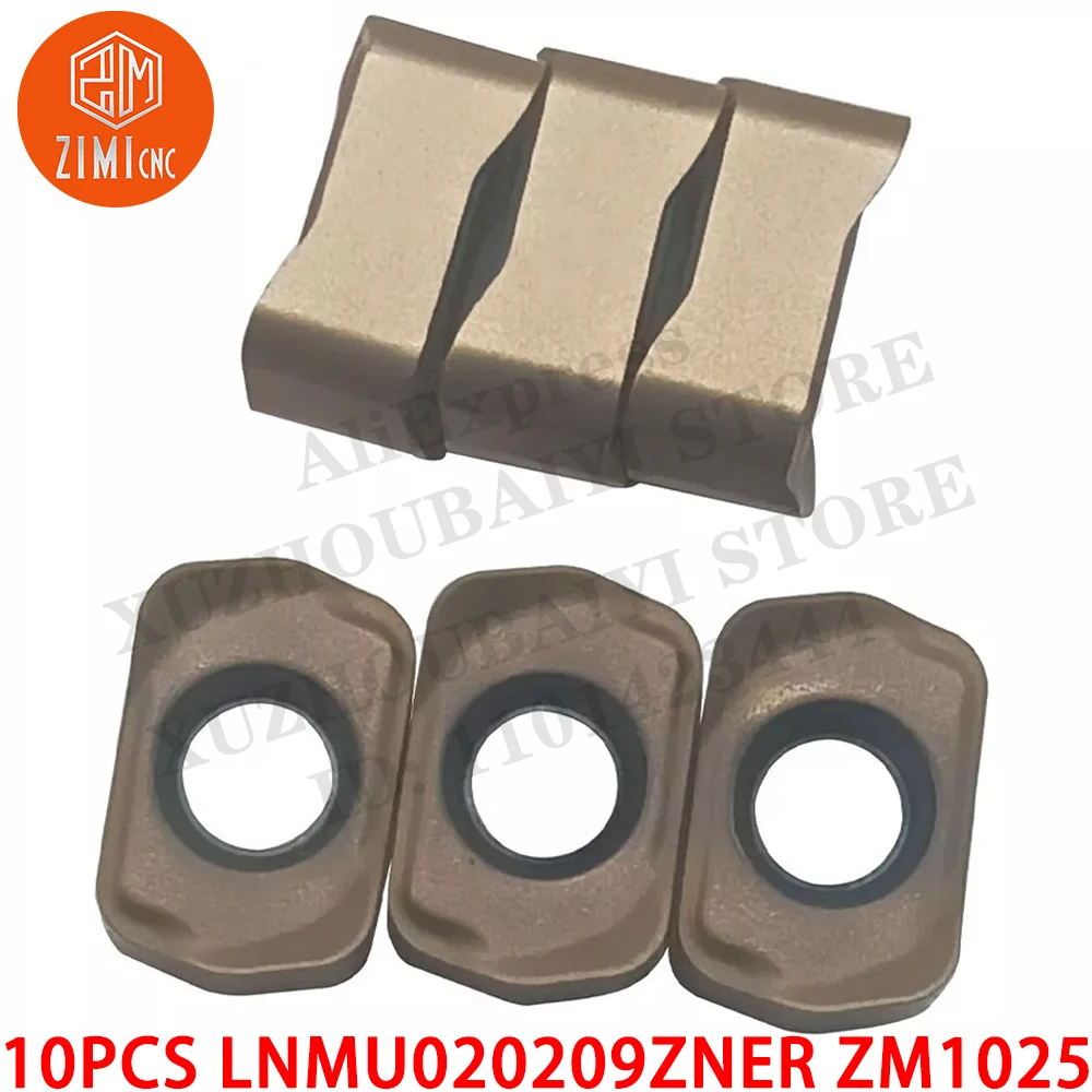 10PCS LNMU020209ZNER ZM1025 High Speed Feed Carbide Face milling Slotting Inserts CNC tools metal lathe mechanical cutting tools