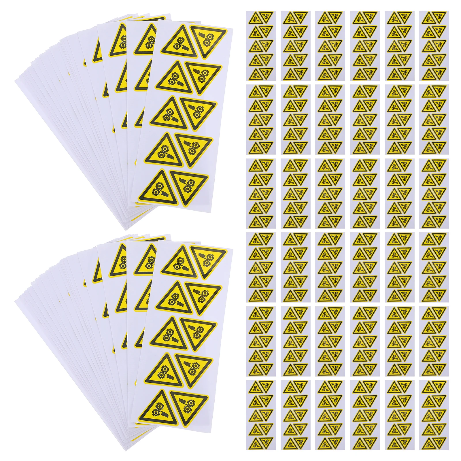 

200Pcs Self Adhesive Safety Warning Stickers Industrial Machinery Hand Injury Prevention Caution Labels Alert Signs