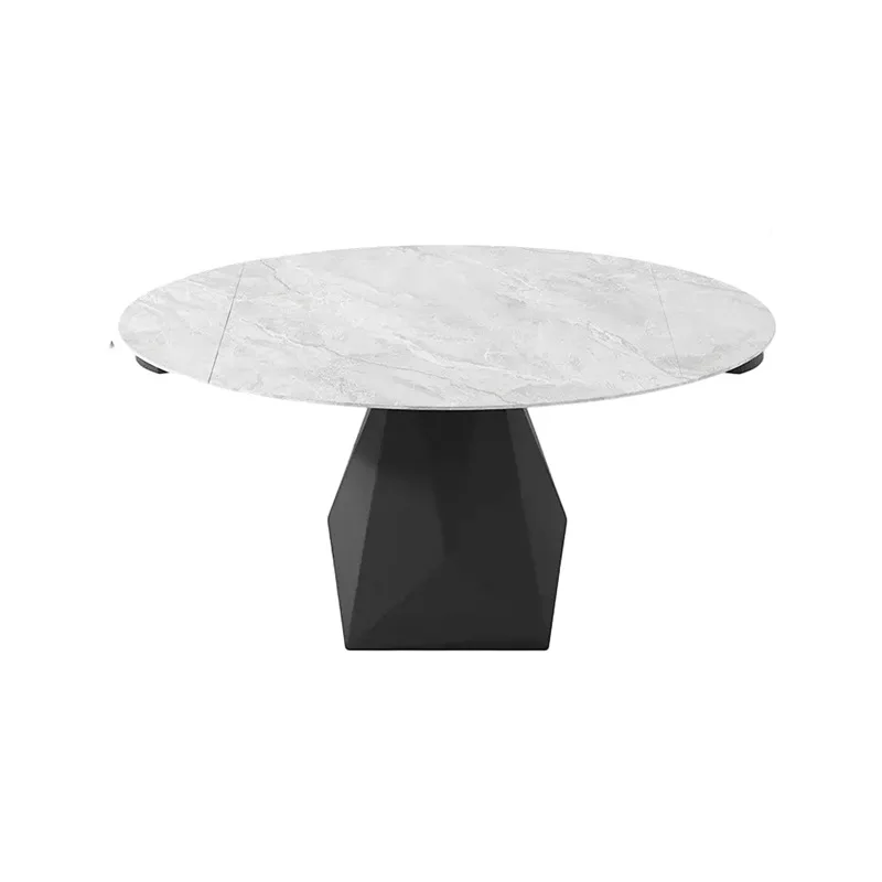 Retractable dining table household modern light luxury luxury can be extended square and round dual-purpose