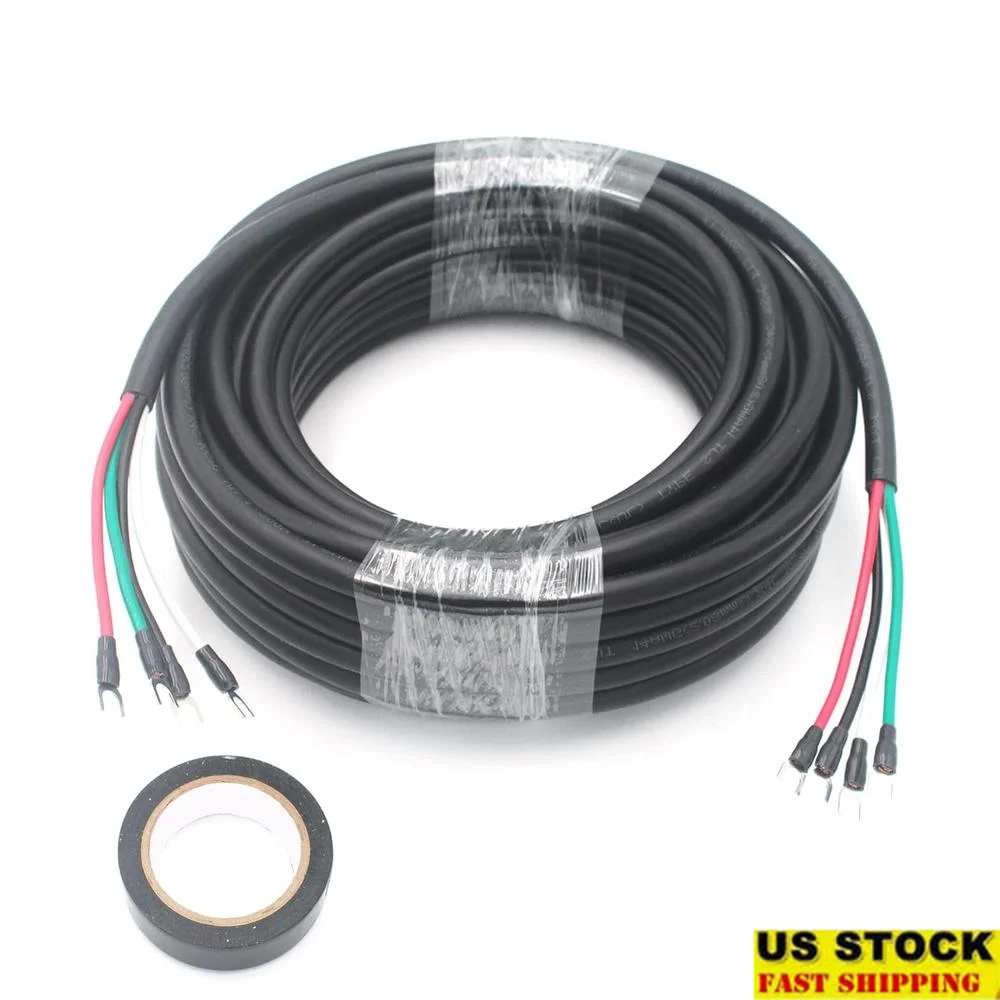 

50FT 14AWG 4 Conductor Automotive Wire Mini Split AC Speaker Low Voltage Wire Flexible EPDM Insulation Copper Cable 300V