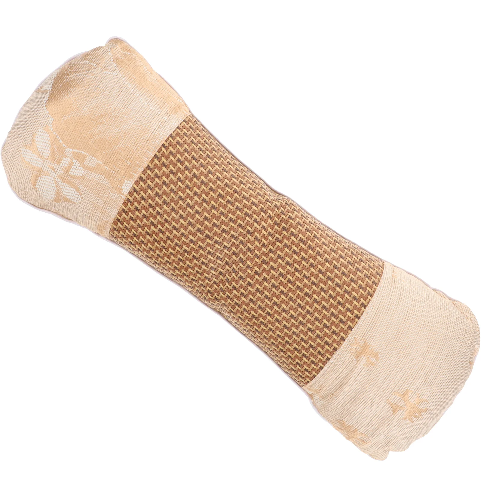 

Ergonomic Wormwood Pillow Roll Neck Support Summer Ice Comfort Golden Color Removable Washable Breathing Design Non