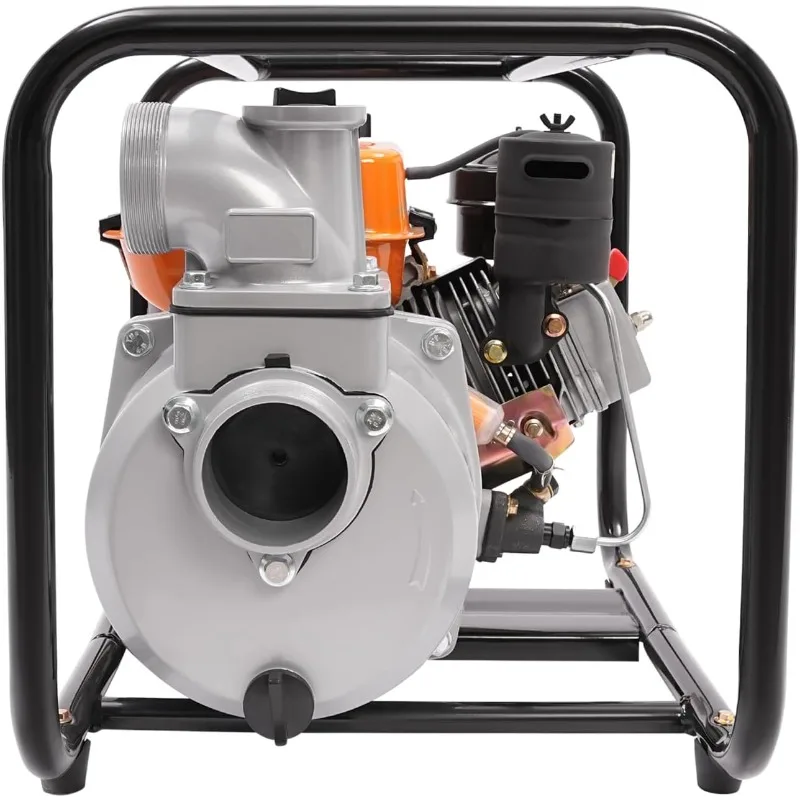 Pompa acqua diesel a 4 tempi 196CC, pompa di trasferimento dell'acqua per rifiuti da 3 pollici, alta pressione portatile con tubo da 24,61 piedi, matrici