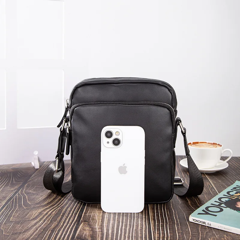GOYN Men's Shoulder Bags Multi Pocket Crossbody Bags Phone Bag Leather Small Sling Bag for Outdoor Business Work Commuter