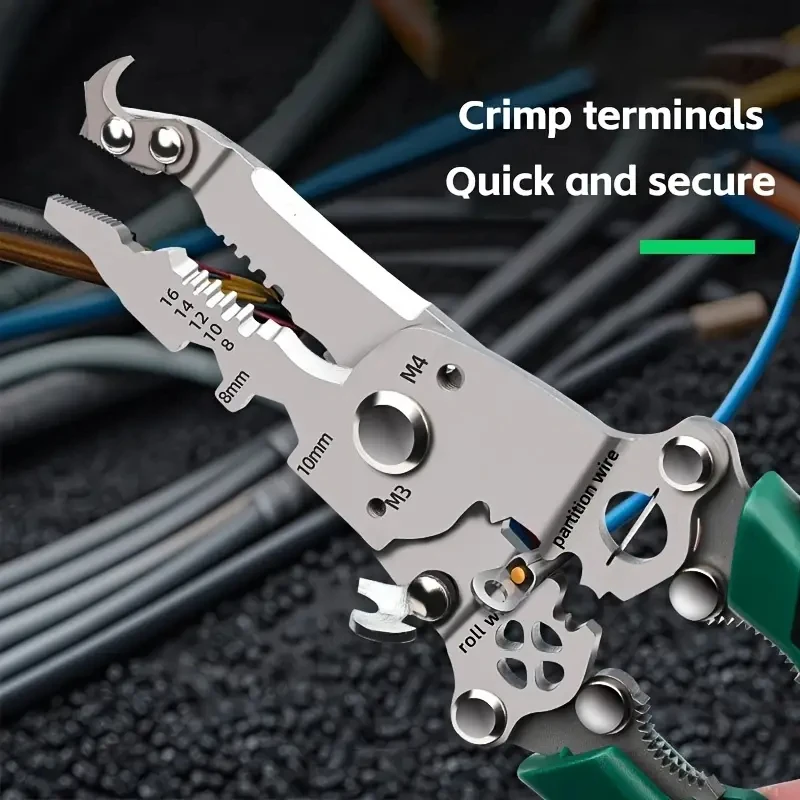 Multi-Function Electrician's Foldable Pliers Wire Cutter Stripper & Crimping Tool For Circuit Updates & Electrical Maintenance