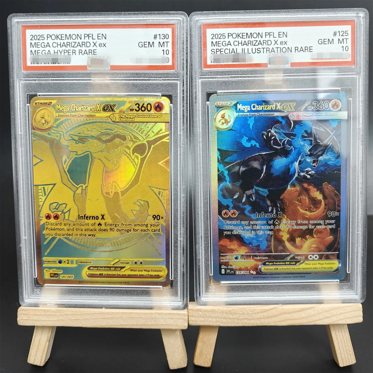 

Карты PTCG «сделай сам» Mega Charizard X EX PFL EN 130/094 125/094 Hyper Редкая аутентификация GEM MT 10 Коллекционная коллекционная карточка PTCG