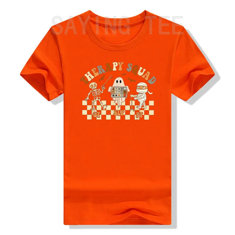 T-Shirt graphique drôle d'équipe SLP OT PT, thérapie pédiatrique, escouade de thérapie rétro, costume d'Halloween, discours fongique, cadeaux d'humour