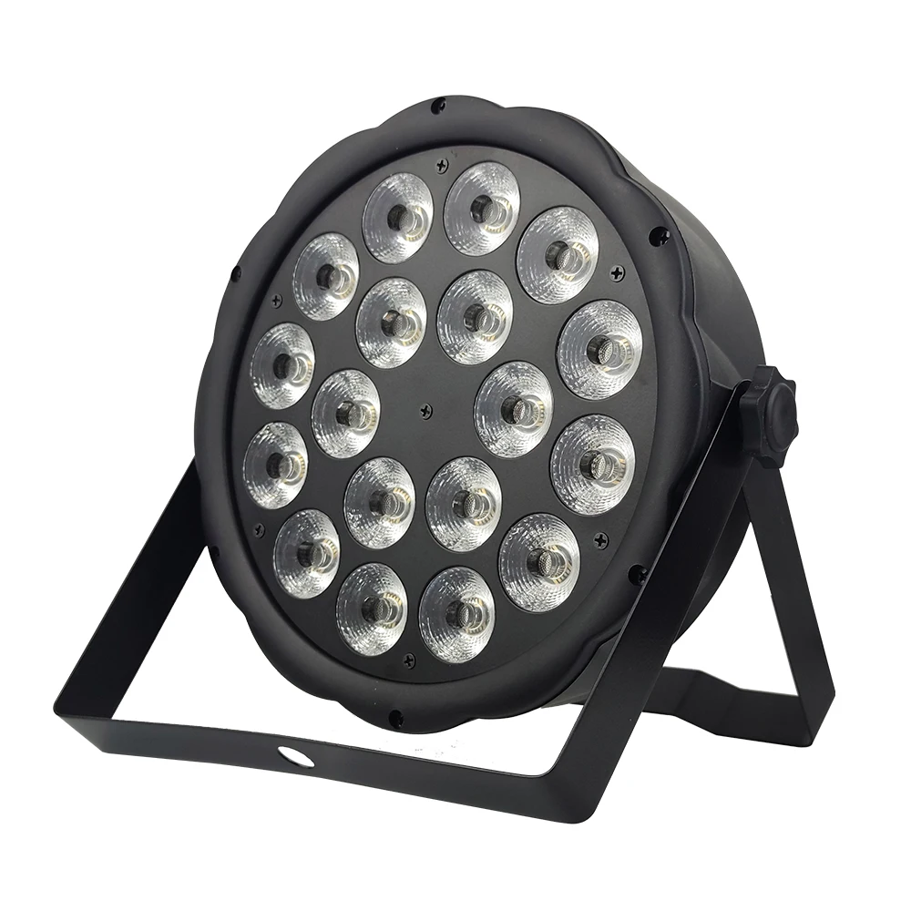 8 Pcs / Lot Disco Par Light 18x18w RGBWA UV 6in1 Full Color Led Par Light ABS Plastic Par Lamp