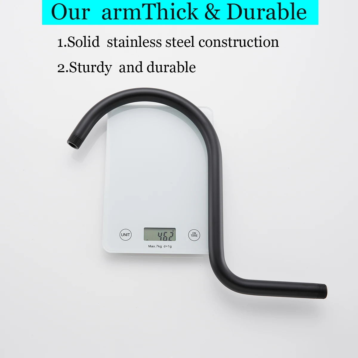 13 inch shower arm wall mounted shower arm stainless steel extension pipe rain shower head elbow accessory.