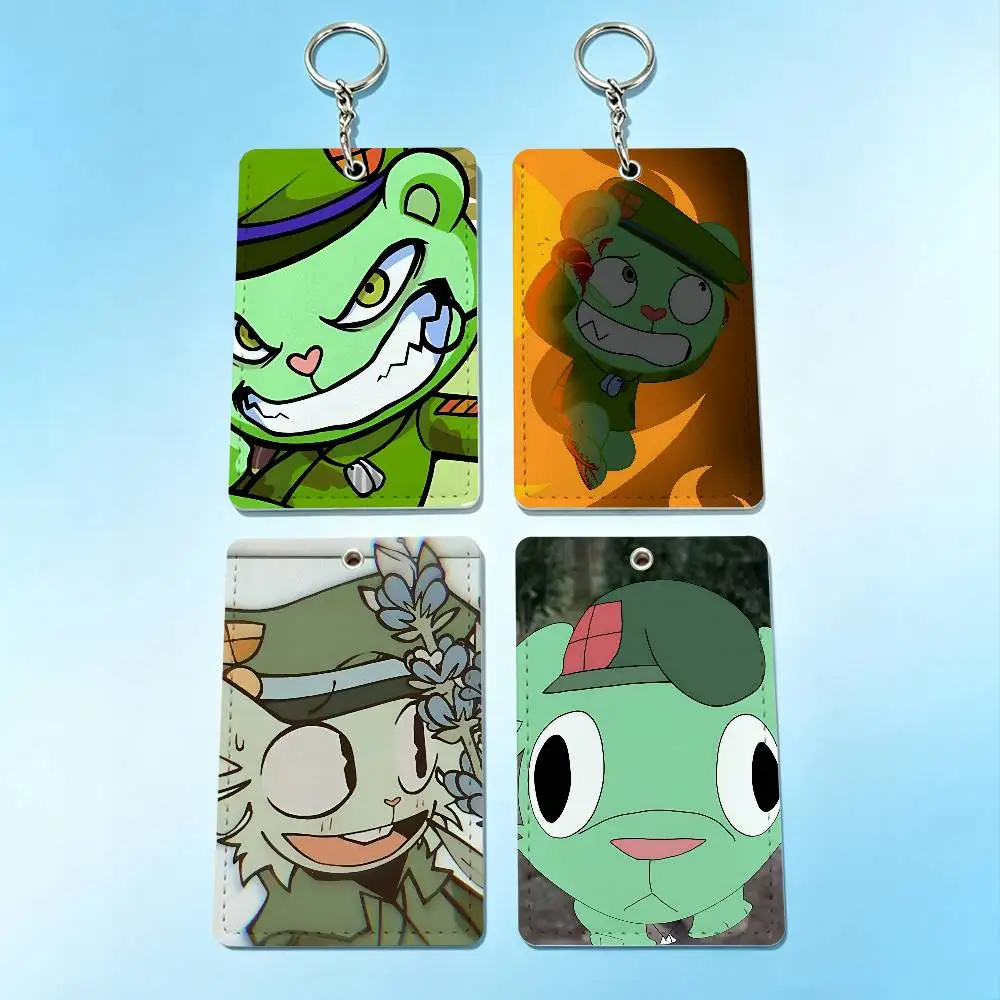 

Cool F-Flippy H-HTF Card Case Leather Card Holder Keychain Key Ring Door Access Tags ID Card Case Keychain