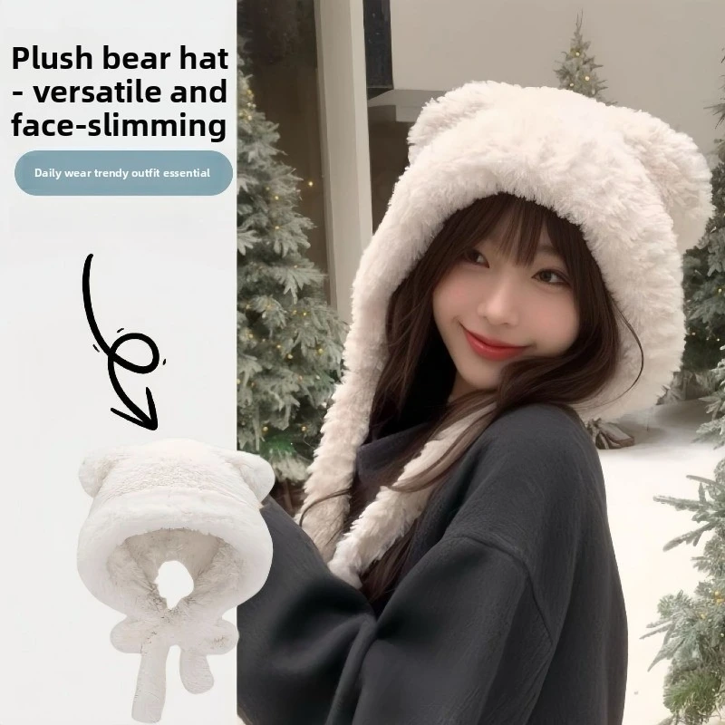 gorro-de-malha-macio-e-felpudo-para-protecao-auditiva-com-design-de-ursinho-ideal-para-o-outono-e-inverno-protege-as-orelhas-e-e-adequado-para-mulheres-com-circunferencia-de-cabeca-maior