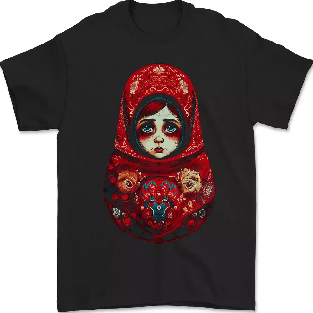 Fantasy Matrioska Doll Russian Girl T-Shirt Men 100% Cotton  Tees High Quality 100%Cotton Short Sleeve