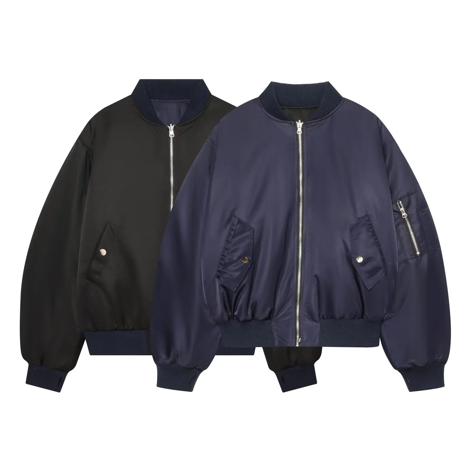 Chaqueta de Piloto para Mujer Guobioziy Otoño 2026, Chaqueta Reversible con Cremallera de Manga Larga Holgada y Moderna, Chaqueta Casual Urbana para Parejas